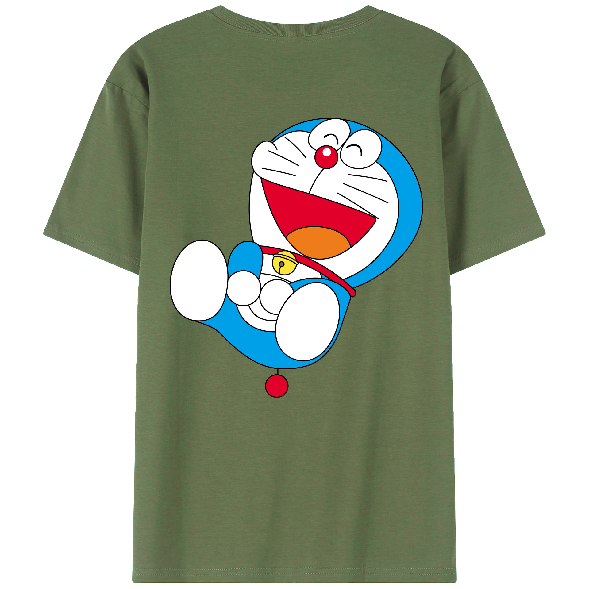 （画像用） ドラえもん Doraemon 綿100％ メンズ半袖Tシャツ（バックプリント） 通気性